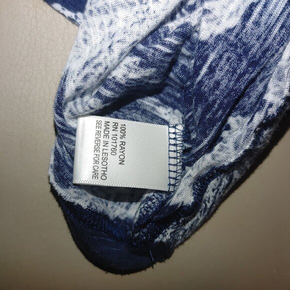 Palm Groove Blouse Top Women 2X Palm Trees Accent Button Quarter Sleeve Rayon - Picture 6 of 11